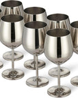 Stainless Steel Silver Wine Glasses