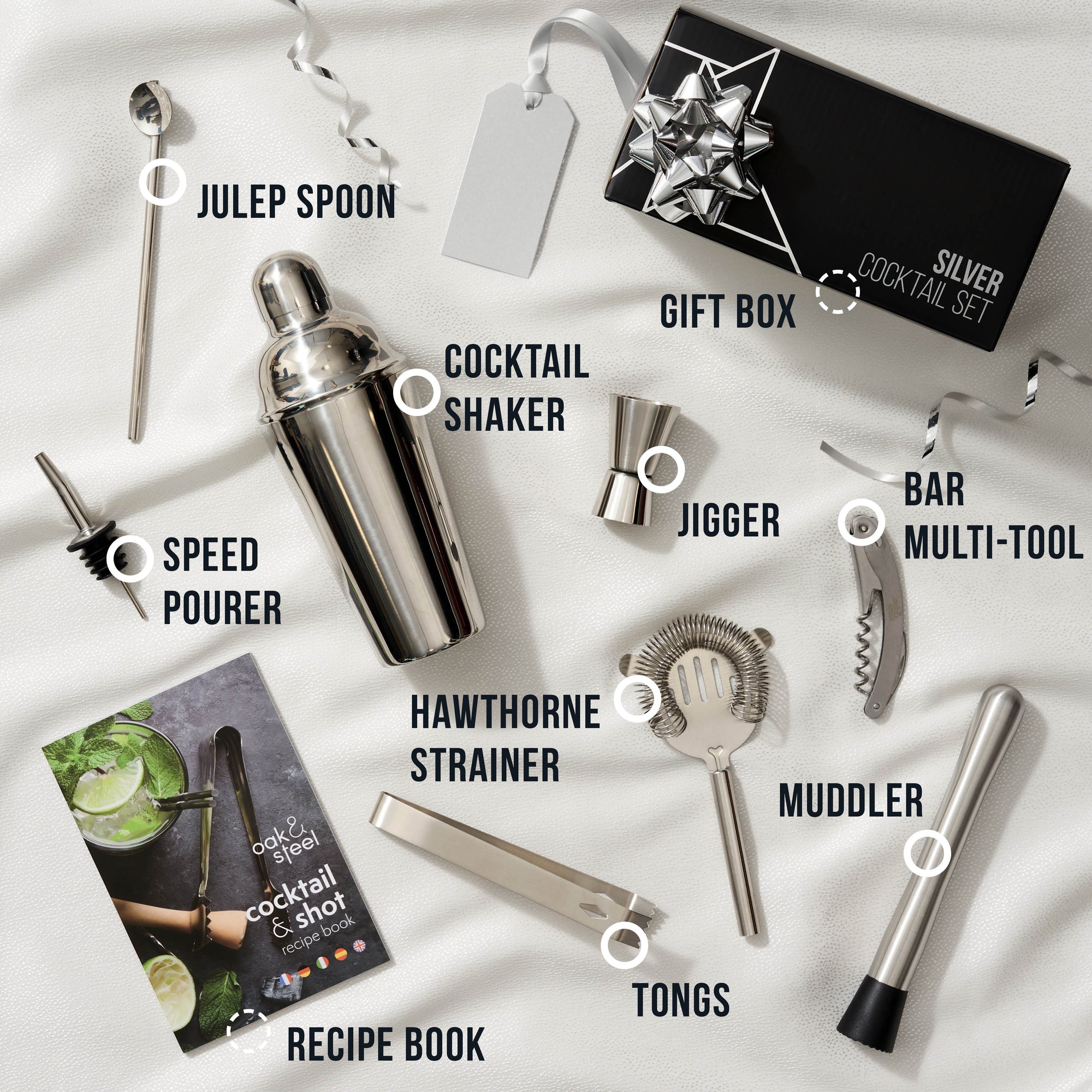 Stainless Steel Silver Cocktail Set