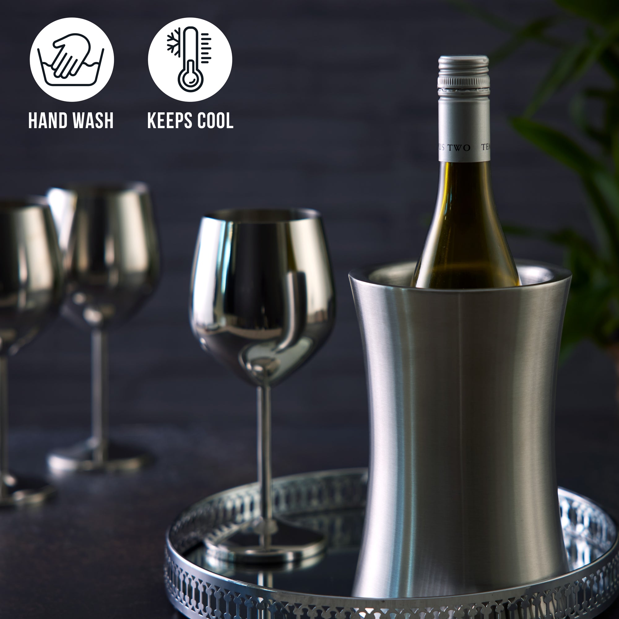 Silver Stainless Steel Wine Cooler