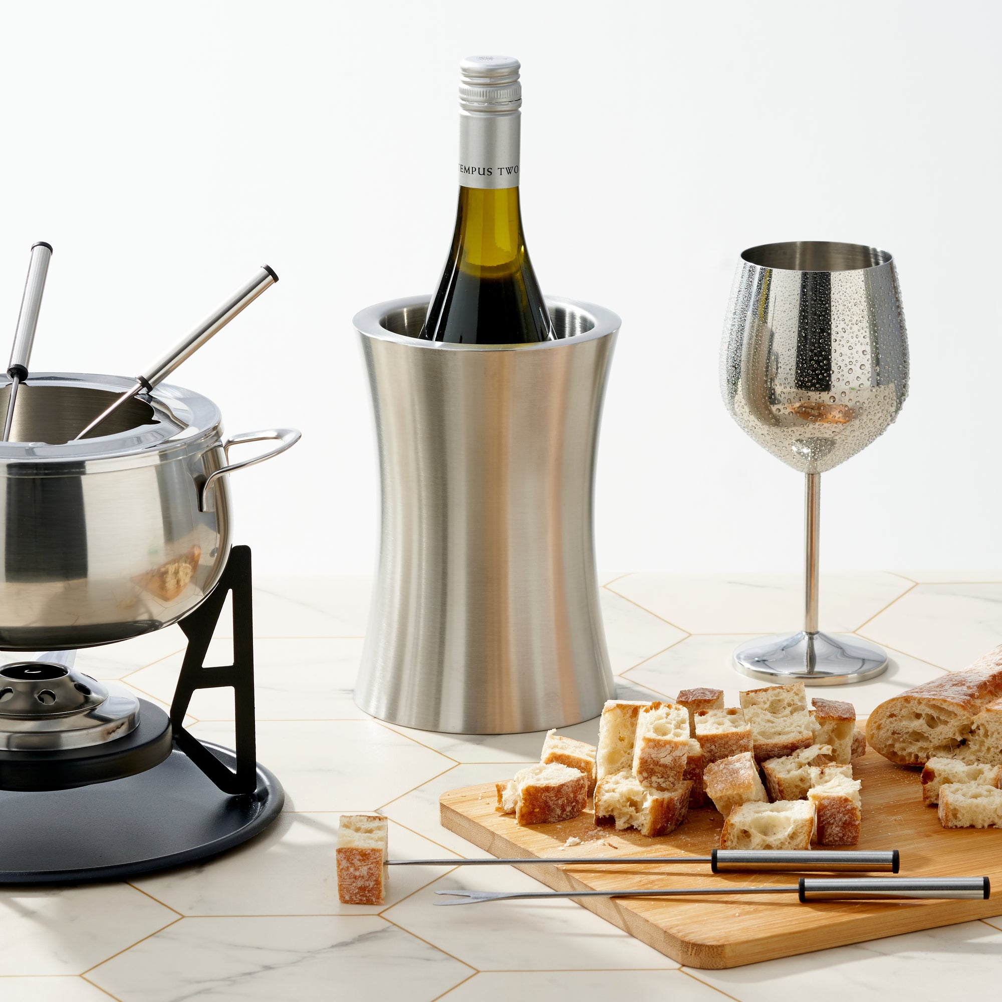 Silver Stainless Steel Wine Cooler