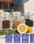 Mini Clip Top Glass Spice Storage Jars