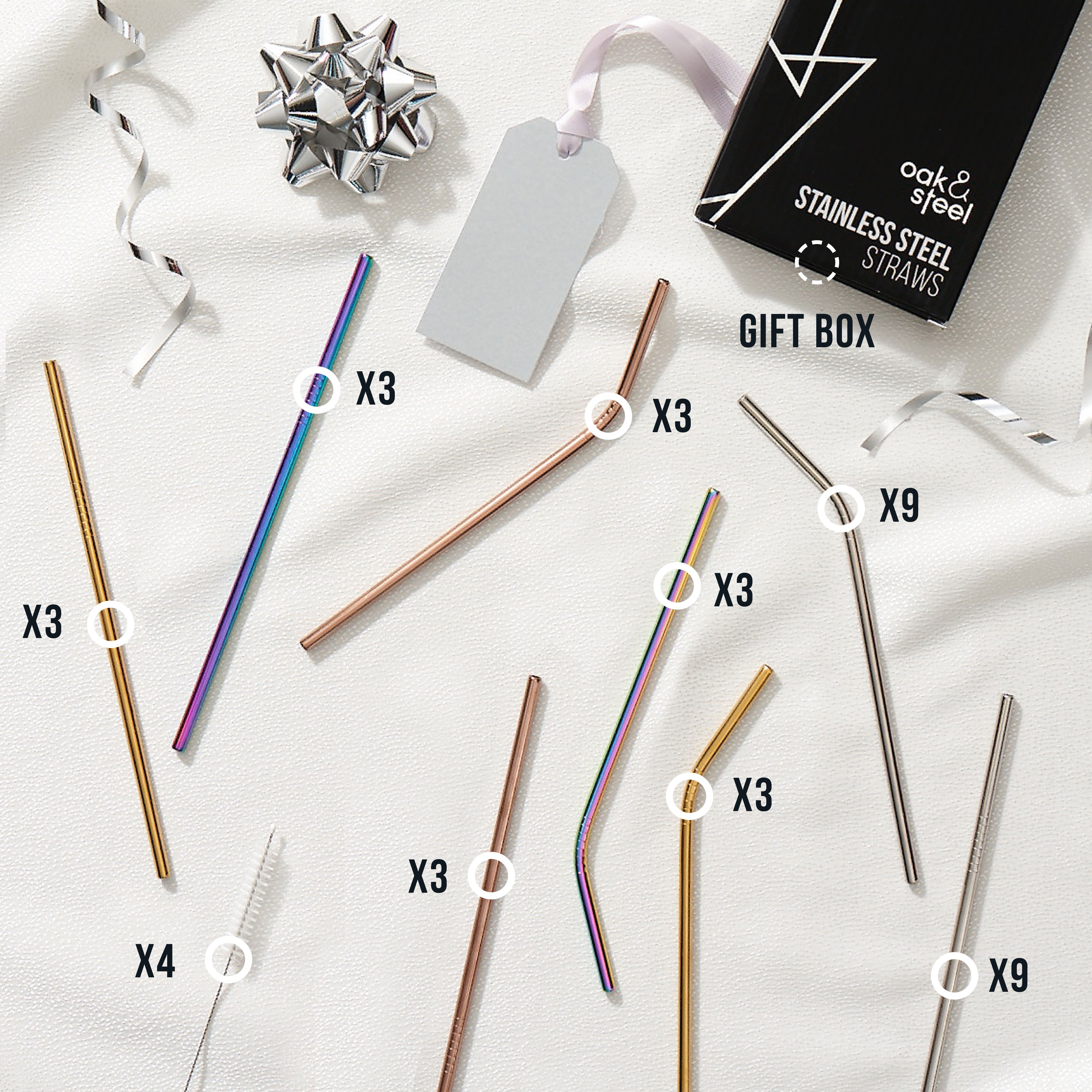 Stainless Steel Straws Set (x4)