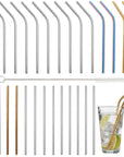 Reusable Metal Straws with Cleaning Brushes