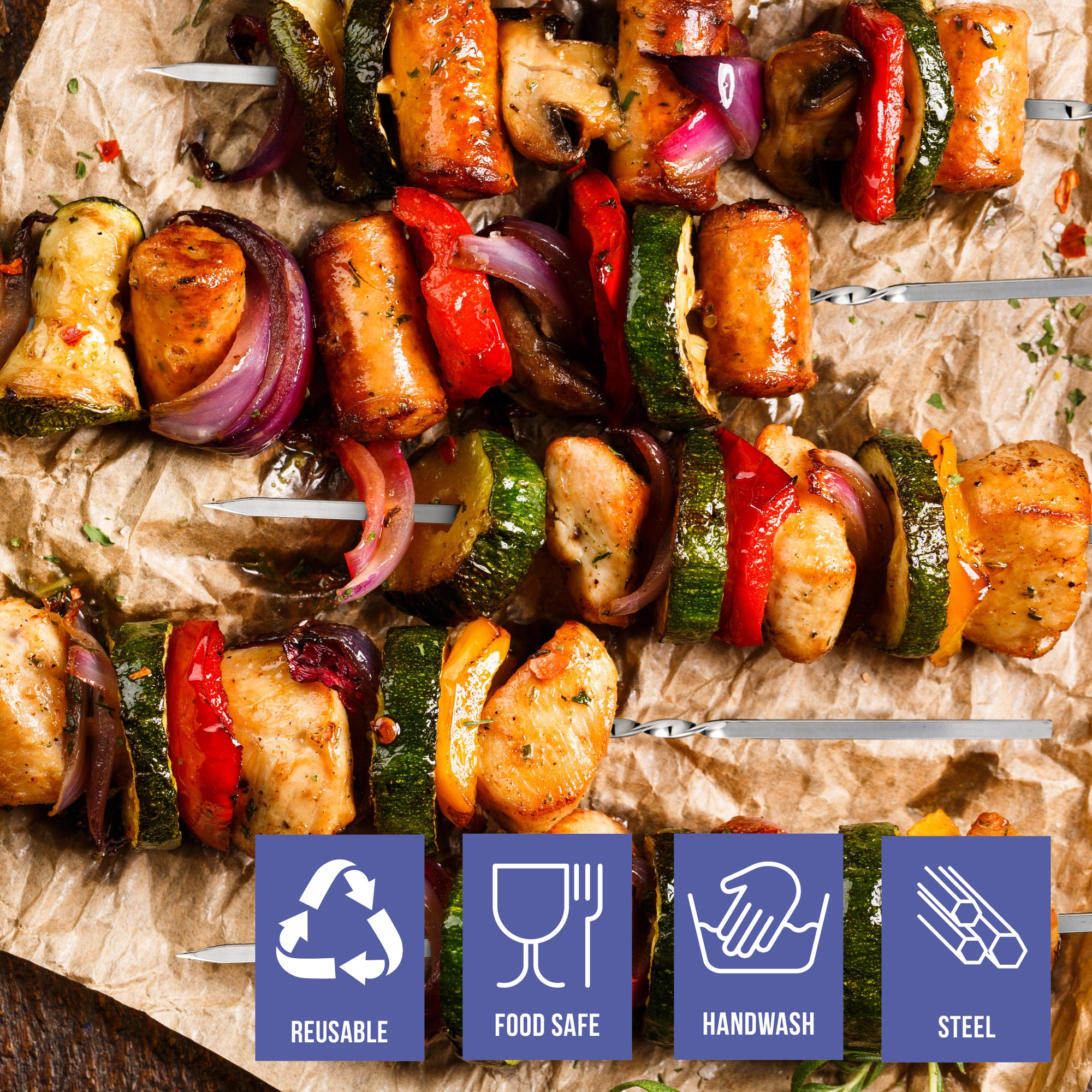 Stainless Steel Barbecue Skewers