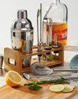 Stainless Steel Silver Cocktail Set with Stand