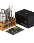 Stainless Steel Silver Cocktail Set with Stand