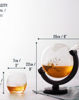 Glass Globe Whiskey Decanter Set