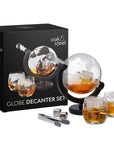 Glass Globe Whiskey Decanter Set