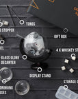 Glass Globe Whiskey Decanter Set