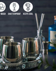 Stainless Steel Silver Tumblers with Straws