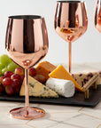 Stainless Steel Rose Gold Wine Glasses