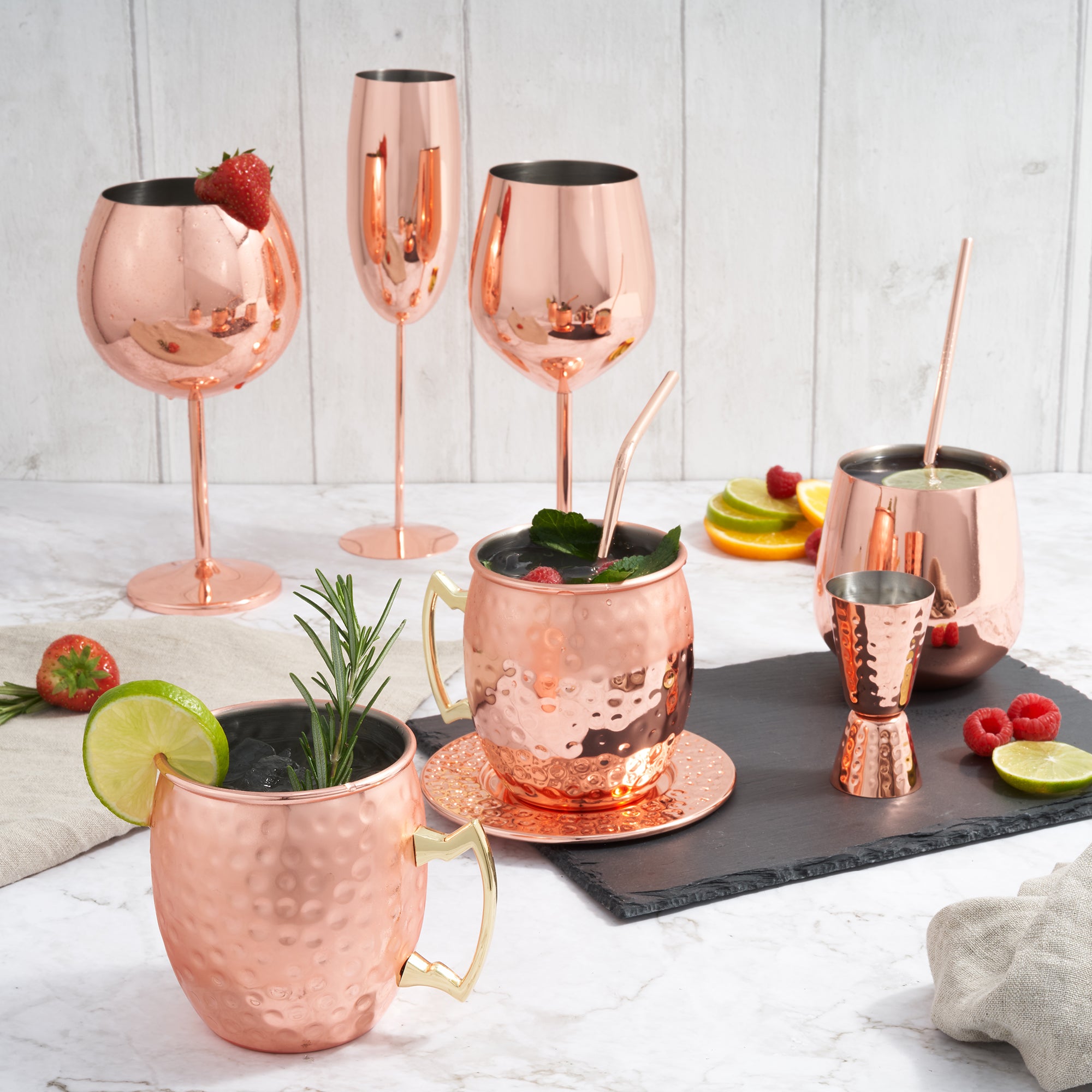 Stainless Steel Rose Gold Wine Glasses