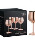 Stainless Steel Rose Gold Wine Glasses
