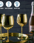 Stainless Steel Gold Wine Glasses