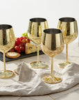 Stainless Steel Gold Wine Glasses