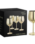 Stainless Steel Gold Wine Glasses