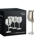 Stainless Steel Silver Wine Glasses