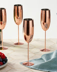 Stainless Steel Rose Gold Champagne Flutes