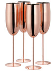 Stainless Steel Rose Gold Champagne Flutes