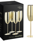 Stainless Steel Gold Champagne Flutes