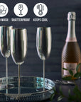 Stainless Steel Silver Champagne Flutes