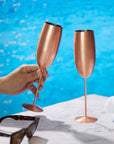 Stainless Steel Matte Rose Gold Champagne Flutes