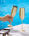 Stainless Steel Matte Gold Champagne Flutes