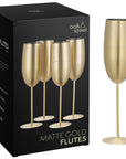 Stainless Steel Matte Gold Champagne Flutes