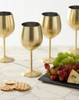 Stainless Steel Matte Gold Wine Glasses