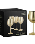 Stainless Steel Matte Gold Wine Glasses