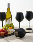 Stainless Steel Matte Black Wine Glasses