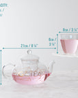 Glass Gin Teapot & Infuser Set with 4 Glass Tea Cups