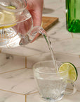 Glass Gin Teapot & Infuser Set with 4 Glass Tea Cups