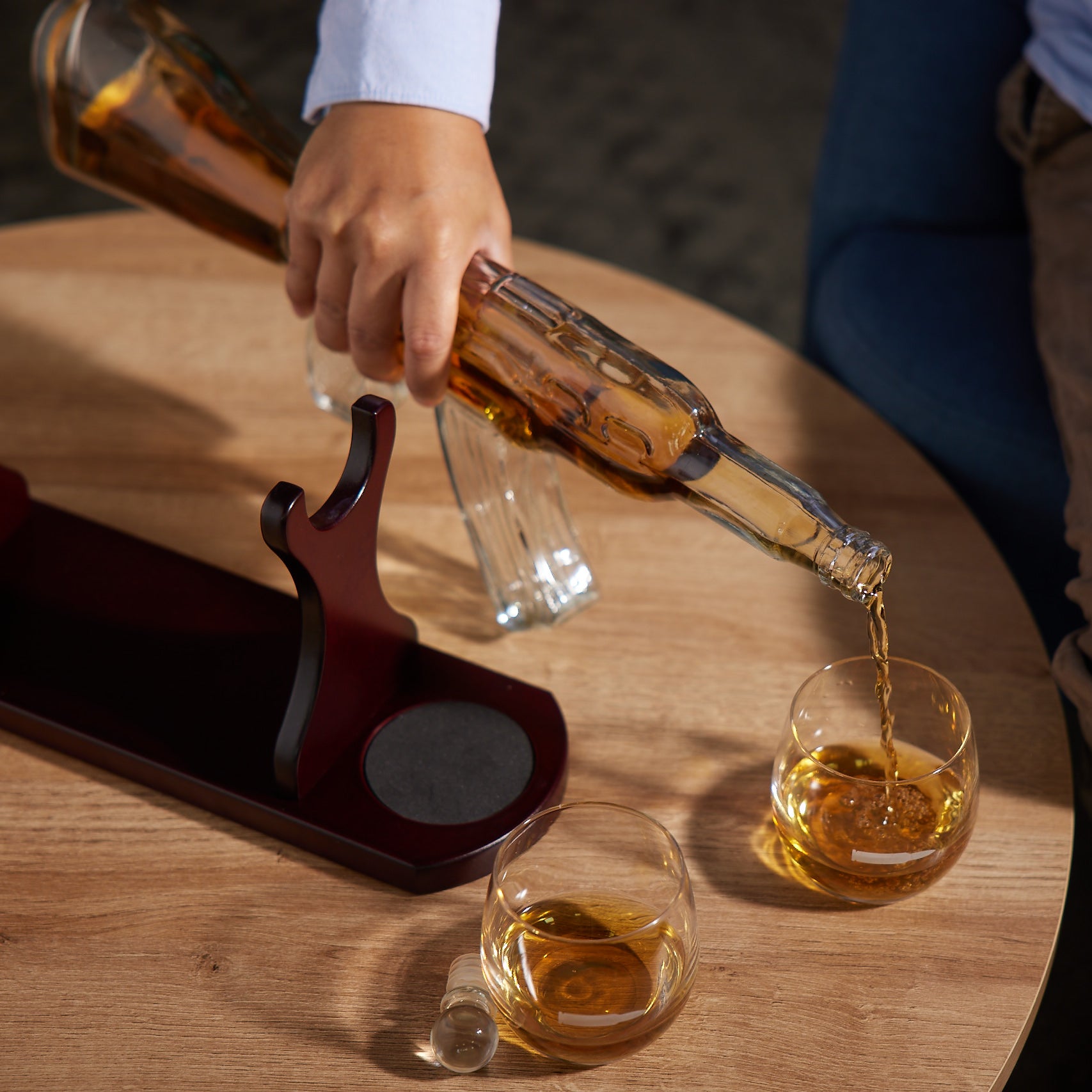 Glass Gun Whiskey Decanter Set