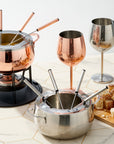 Stainless Steel Rose Gold Fondue Set