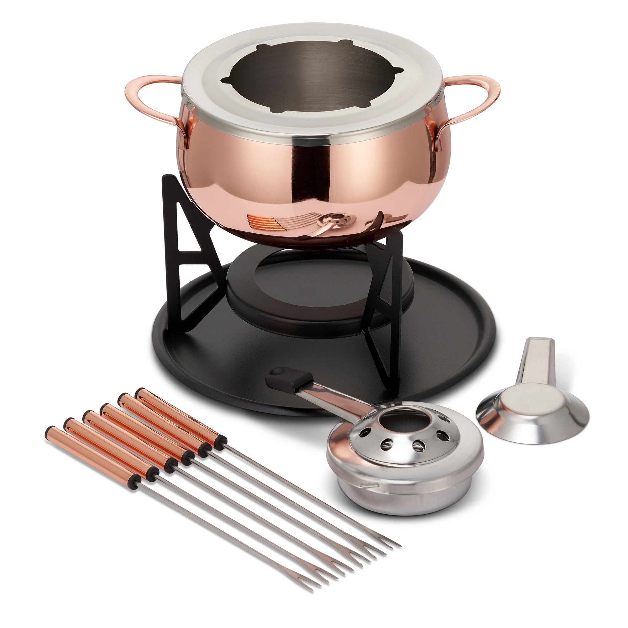 Stainless Steel Rose Gold Fondue Set