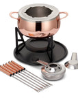 Stainless Steel Rose Gold Fondue Set