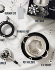 Stainless Steel Silver Fondue Gift Set