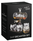 Glass Ship Whiskey Decanter Set