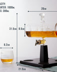 Glass Ship Whiskey Decanter Set