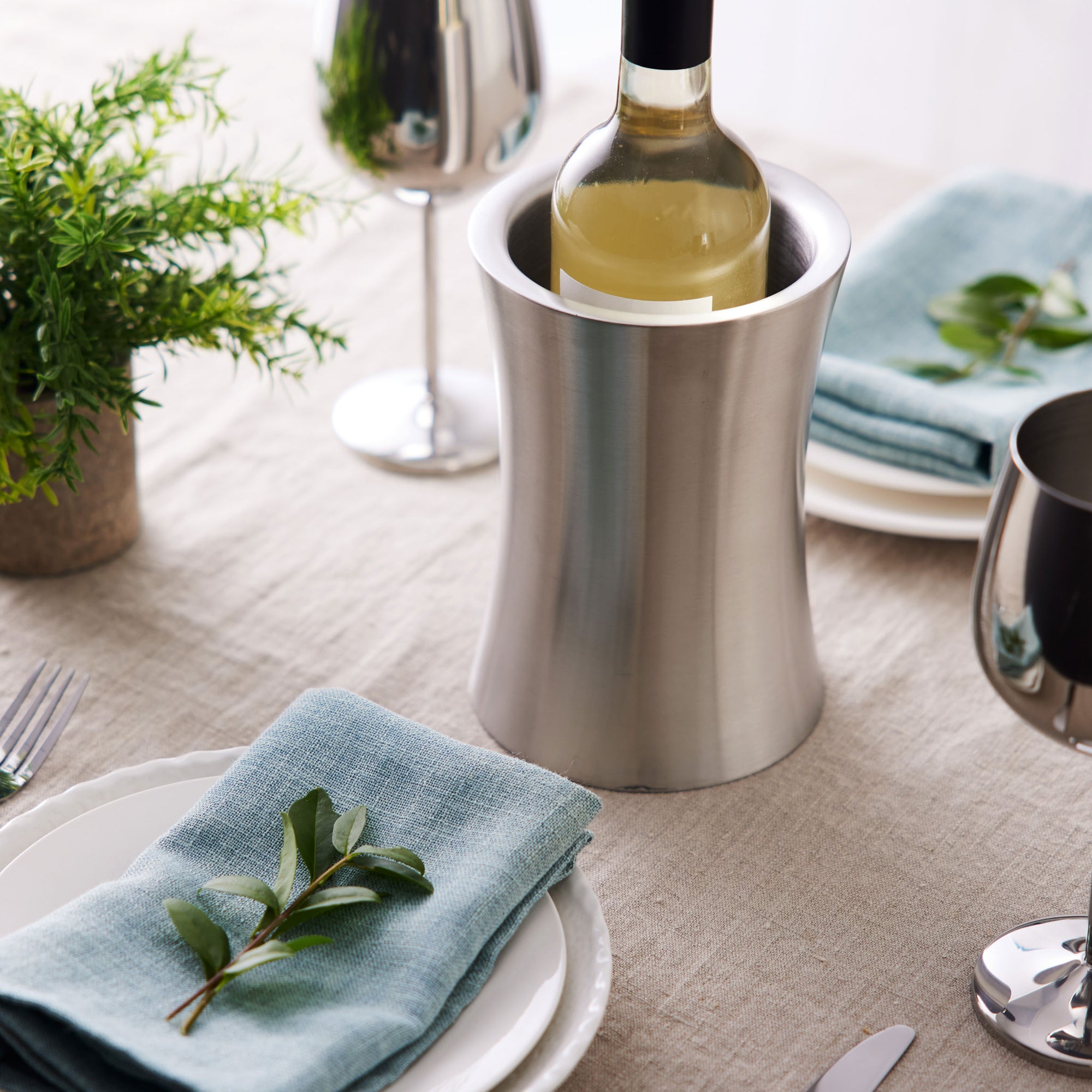 Silver Stainless Steel Wine Cooler