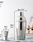 Stainless Steel Silver Cocktail Set with Stand