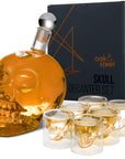 Glass Skull Whiskey Decanter Set