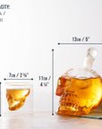 Glass Skull Whiskey Decanter Set