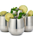 Stainless Steel Silver Tumblers with Straws