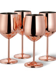 Stainless Steel Rose Gold Wine Glasses