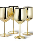 Stainless Steel Gold Wine Glasses