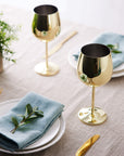 Stainless Steel Gold Wine Glasses