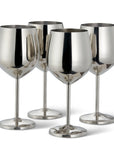 Stainless Steel Silver Wine Glasses