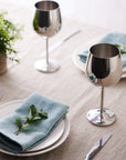 Stainless Steel Silver Wine Glasses
